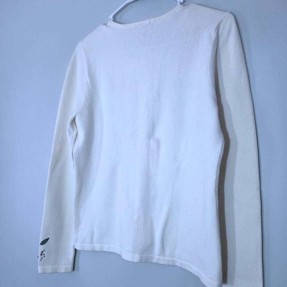 Gap Off White Embroidered Cardigan Sweater Size M - Picture 2 of 3